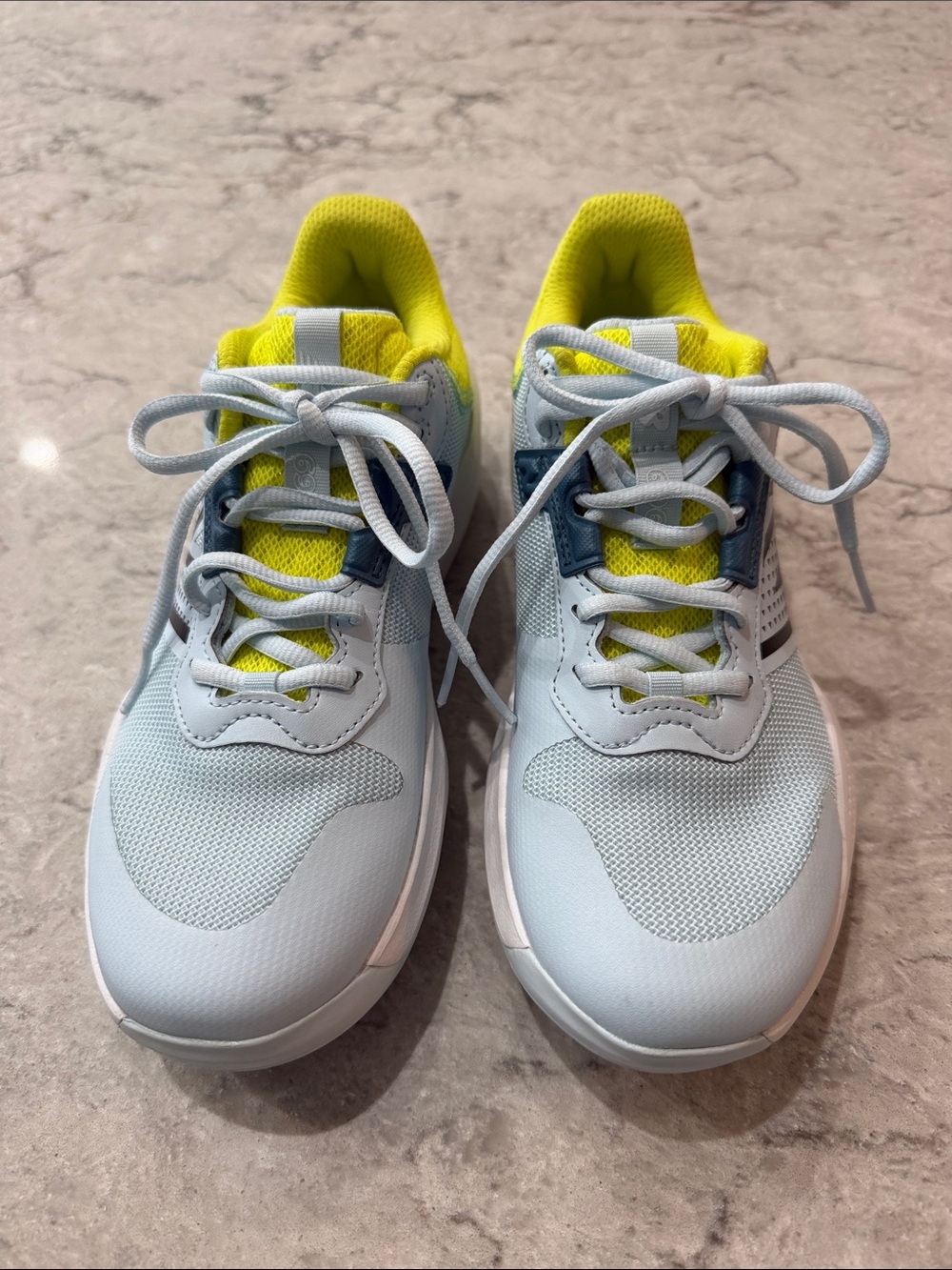 New Balance Ladies Light Blue & Yellow Athletic Sneakers